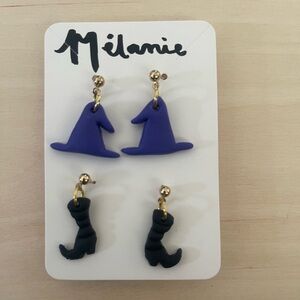 Handmade Halloween polymer clay earrings 🧙
